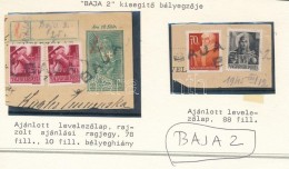 1945 Postaforgalom újraindulása Utáni IdÅ‘bÅ‘l 2 Db Kivágás 'BAJA 2'... - Other & Unclassified