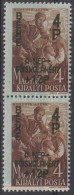 ** 1945 Béke 4P FüggÅ‘leges Pár Hiányos Alapnyomattal - Altri & Non Classificati