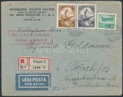 1933 Ajánlott Légi Levél Németországba / Registered Airmail Cover To Germany - Other & Unclassified