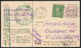 1931 Justice For Hungary óceánrepülés USA Magán Díjjegyes LevelezÅ‘lap... - Altri & Non Classificati