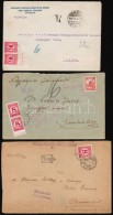 1929-1932 3 Db Portós Levél Pirosportó Bélyegekkel - Altri & Non Classificati