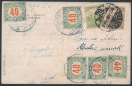 1922 Képeslap 70f Bérmentesítéssel, 5 X 40f Portóval - Other & Unclassified