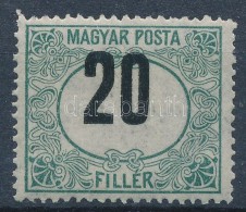 ** 1920 Magyar Posta Portó 20f Felfelé Tolódott értékszám - Autres & Non Classés