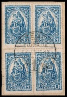 1926 Keskeny Madonna 5P 4-es Tömb Kivágáson - Autres & Non Classés