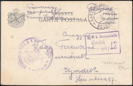 1917 Cenzúrás Tábori Posta Képeslap 'K.u.K. EP / BELGRAD' + 'DETACHEMENT DES K.U.K.... - Sonstige & Ohne Zuordnung