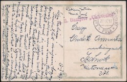 1917 Képeslap /  Postcard 'S.M. Dampfer 'Cirkvenica' + 'MFP POLA C' - Szolnok - Sonstige & Ohne Zuordnung