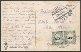 1914 Tábori Posta Képeslap 2 X 5f Zöldportóval 'BRIXEN' - Sonstige & Ohne Zuordnung