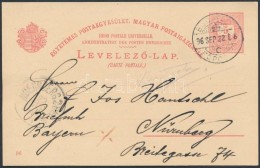 1896 5kr Millenniumi Díjjegyes LevelezÅ‘lap 'BUDAPEST' - Nürnberg (Árpád A... - Other & Unclassified