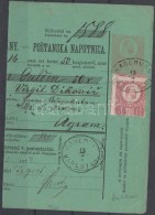 1874 Réznyomat 5kr Díjjegyes Pénzutalvány Darabon / On PS-money Order Piece 'KARLOVAC... - Altri & Non Classificati