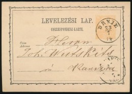 1874 2kr Díjjegyes LevelezÅ‘lap 'DRNJE' - Other & Unclassified