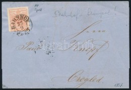 1857 3kr MP III. Levélen ,,BAHNHOF PEST' - Sonstige & Ohne Zuordnung