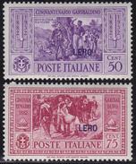 ITALIA COLONIE ITALIANE EGEO LERO 1932 Garibaldi 50c E 75c Nuovi Con TL - Egée (Lero)