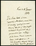 SAINTE-BEUVE Charles Augustin (1804-1869), écrivain, Poète, De L'Académie Française. - Sonstige & Ohne Zuordnung