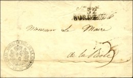 Cachet Orné De Franchise Fleur De Lys LE GENERAL COMdt LE DEBT DE LA GIRONDE Sur Lettre Avec Texte... - Autres & Non Classés