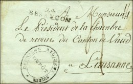 Franchise DEUXIEME REGIMENT SUISSE / DEPOT + 24 / BESANCON Sur Lettre Avec Texte Daté De Besançon... - Autres & Non Classés