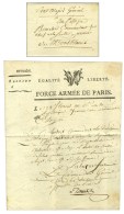 Franchise ETAT MAJOR GENERAL Sur Lettre Avec Texte Et Bel En-tête Illustré FORCE ARMEE DE PARIS... - Autres & Non Classés
