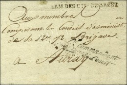 ARM.DES CTes DE BREST Sur Lettre Avec Texte Daté De Rennes  Adressée En Franchise à Auray, Au... - Marques D'armée (avant 1900)