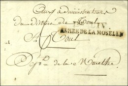 1re DIV / ARMEE DE LA MOSELLE Sur Lettre Avec Texte Daté De Trèves An 3. - SUP. - R. - Marques D'armée (avant 1900)