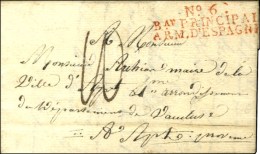 N° 6 / Bau PRINCIPAL / ARM D'ESPAGNE Rouge Sur Lettre Avec Texte Daté D'Alba. 1810. - SUP. - Marques D'armée (avant 1900)