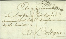 MP Encadrée ARMEE D'ITALIE / 1ere DIVon Sur Lettre Avec Texte Daté De Milan, Signé Du... - Armeestempel (vor 1900)