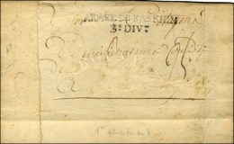 ARMÉE DU BAS RHIN / 3e DIVon Sur Lettre Avec Texte Daté '' Armée Devant Mayence An 3 ''. - TB... - Army Postmarks (before 1900)