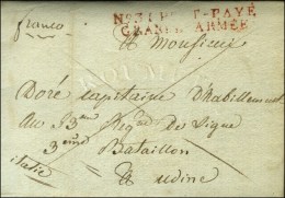 N° 31 PORT-PAYÉ / GRANDE ARMÉE Rouge Sur Lettre Avec Texte Daté '' Place De Rimini Le 8... - Armeestempel (vor 1900)