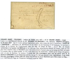 N° 31 / GRANDE ARMÉE Rouge Sur Lettre Avec Très Bon Texte Daté De Krapitz (Pologne) Le 30... - Army Postmarks (before 1900)