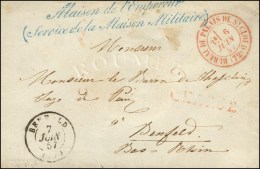 Griffe Bleue ' Maison De L'Empereur / (Service De La Maison Militaire) ' Càd Rouge BUREAU DU PALAIS DE ST... - Lettres Civiles En Franchise