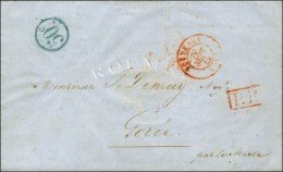 Càd T 15 Rouge BORDEAUX (32) + P.P. Rouge Sur Lettre Pour Gorée. AU Recto, Taxe Bleue 50c... - Sonstige & Ohne Zuordnung