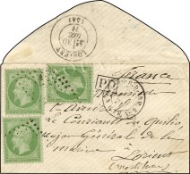 Ancre / N° 20 (3) Càd CORR. D'ARM. / LIG. N P. FR N° 2 Sur Enveloppe Carte De Visite Ouverte Pour... - Maritime Post