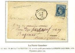 GC 3031 / N° 29 Càd T 16 PROVINS (73) 9 OCT. 70 Sur Lettre Pour Poitiers Réexpédiée... - Guerre De 1870