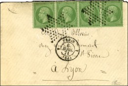 Etoile évidée / N° 20 (4) Càd De Rayon 4 PARIS 4 (60) 6 AVRIL 71 Sur Lettre Pour Lyon.... - Guerre De 1870