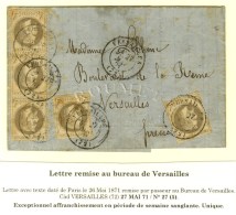 Lettre Avec Texte Daté De Paris Le 26 Mai 1871 Acheminée Par Passeur Privé Et Remise Au Bureau... - Guerre De 1870