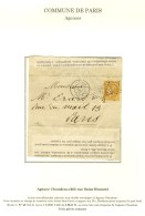 Lettre Non Affranchie Adressée Sous Double Enveloppe à L'agence Choudens. Cette Dernière Se... - War 1870