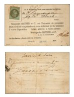 Carton Imprimé Des Messageries Bruner Et Cie Indiquant La Mise à Disposition D'une Lettre En Faveur... - Guerre De 1870