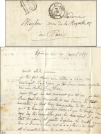 Lettre Avec Texte Daté D'Epone Le 30 Avril 1871 Acheminée Jusqu'à Paris Par Un Passeur... - Guerre De 1870