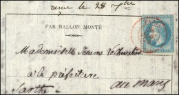 Càd Rouge PARIS (SC) 28 NOV. 70 / N° 29 Sur Journal La Cloche (accidenté) Pour Le Mans,... - Guerre De 1870