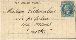 Càd BAU AMBULANTS / OUEST 10 NOV. 70 / N° 29 Sur Dépêche Ballon N° 3, Au Verso... - Guerre De 1870