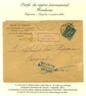 Càd PARIS 43 / R. LITTRE / N° 75 Sur Imprimé Pour Carozal (Honduras). Au Recto, étiquette... - Autres & Non Classés