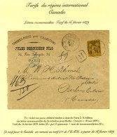 Càd PARIS 2 / R. MILTON / N° 99 Sur Lettre Recommandée 2 Ports Pour Berlin (Ontario). 1895. -... - Other & Unclassified