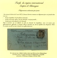 Càd Télégraphique NANCY CENTRAL / T / N° 97 Sur Télégramme Adressé... - Other & Unclassified