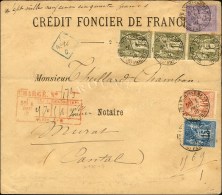 Càd (5) AFFRANCHISSEMENT (5) / PARIS / N° 72 Bande De 3 + N° 90 + N° 94 + N° 95 Sur Lettre... - 1876-1878 Sage (Typ I)