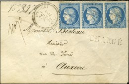 GC 124 / N° 60 Bande De 3 Càd T 23 APPOIGNY (83) Sur Lettre Chargée Pour Auxerre. 1872.... - 1871-1875 Cérès