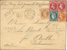 Etoile 33 / N° 28 + N° 31 + N° 32 (2) + N° 37 Càd PARIS / Bt DE L'HOPITAL Sur Lettre... - 1863-1870 Napoléon III Lauré