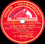 78 T. - 25 Cm - état  B - LUIS MARIANO - LA BELLE DE CADIX - "Une Nuit à Grenade" "Maria-Luisa" - 78 T - Disques Pour Gramophone