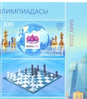 2016. Kyrgyzstan, 42th Chess Olympiad Baku'2016, Stamp With Label, Mint/** - Kirghizstan