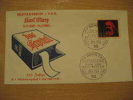 DAS KAPITAL CAPITAL Book Literature Comunism BONN 1968 FDC Cancel Cover GERMANY - Karl Marx