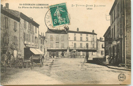 DEP 63 SAINT GERMAIN LEMBRON LA PLACE DU POID DE VILLE CARRON A GAUCHE - Saint Germain Lembron