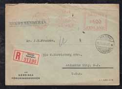 Finnland Finland 1937 Registered Meter Cover To ATLANTIC CITY USA - Lettres & Documents