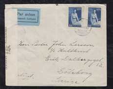 Finnland Finland 1942 Censor Airmail Cover To Sweden 2x 3,5MK - Covers & Documents